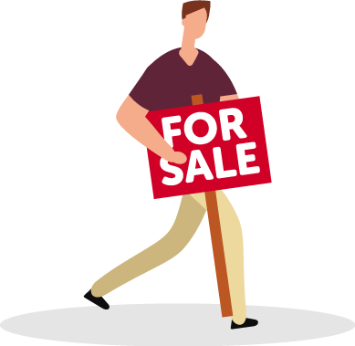 Graphic of man with For Sale sign